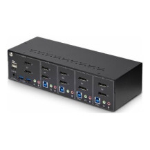 StarTech.com Switch KVM DisplayPort a 4 porte e doppio monitor, 4K 60Hz, 2 porte hub USB 5 Gbps, 2 porte USB 2.0 HID, commutazio