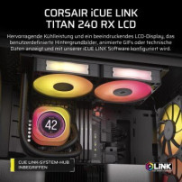 Corsair iCUE Link TITAN 240 RX LCD - Sistema di raffreddamento a liquido per processore - Dimensioni del dissipatore: 240 mm - (