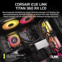 Corsair iCUE Link TITAN 360 RX LCD - Sistema di raffreddamento a liquido per processore - Dimensioni del dissipatore: 360 mm - (