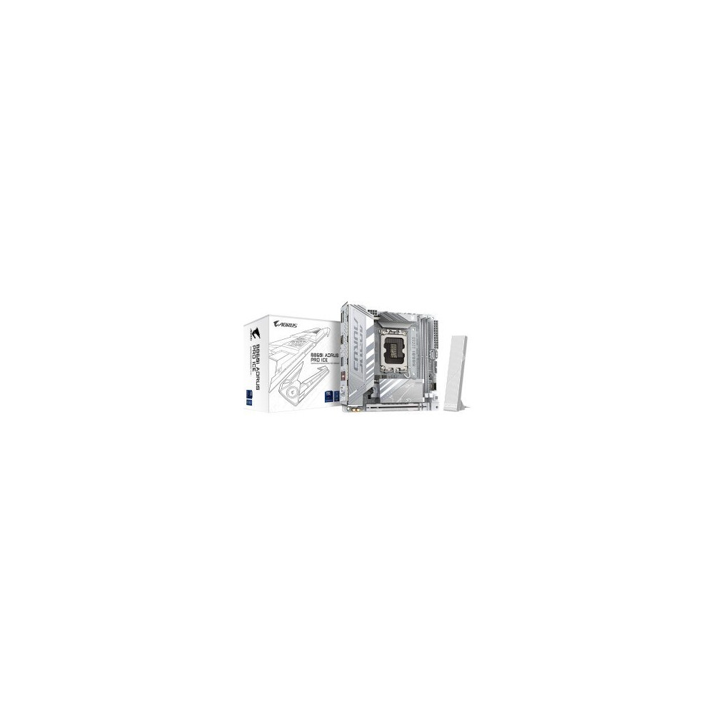 Gigabyte AORUS B860I PRO ICE - Scheda madre - Mini-ITX - Presa LGA1851 - Chipset B860 - USB4, USB-C 3.2 Gen2, USB 3.2 Gen 1, USB