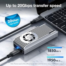 GrauGear Alloggiamento esterno M.2 NVMe con ventola 20Gbit - Alloggiamento - Ventola