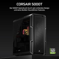 Corsair 5000T - Mid tower Gaming - E-ATX - Pannello laterale con finestra (vetro temperato)