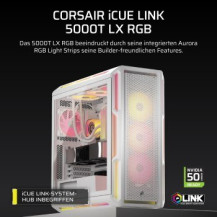 Corsair iCUE LINK 5000T LX RGB - Mid tower Gaming - E-ATX - Pannello laterale con finestra (vetro temperato)