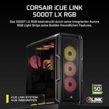 Corsair iCUE LINK 5000T LX RGB - Mid tower Gaming - E-ATX - Pannello laterale con finestra (vetro temperato)