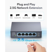 CUDY HS105 5-Port 2.5G Metal Switch - Switch - 0,1 Gbps