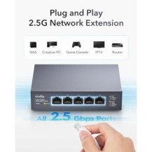 CUDY HS105 5-Port 2.5G Metal Switch - Switch - 0,1 Gbps