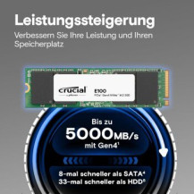 Micron Crucial E100 - SSD - 1 TB - interno - M.2 2280 - PCIe 4.0 x4 (NVMe)