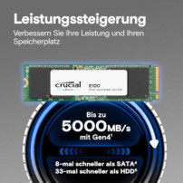 Micron Crucial E100 - SSD - 1 TB - interno - M.2 2280 - PCIe 4.0 x4 (NVMe)