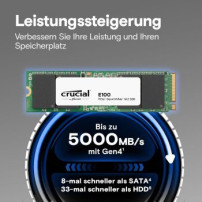 Micron Crucial E100 SSD - 480 GB - M.2 2280 - PCIe 4.0 x4 NVMe