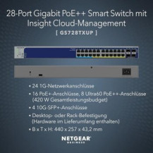 NETGEAR GS728TXUP Gestito Gigabit Ethernet (10/100/1000) Supporto Power over Ethernet (PoE) 1U Grigio
