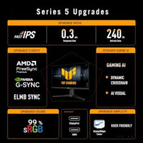 ASUS TUF Gaming VG279QML5A Monitor PC 68,6 cm (27″) 1920 x 1080 Pixel Full HD LCD Nero