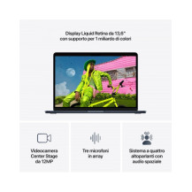 MacBook Air 13"Apple M5 chip con 10-core CPU e 10-core GPU, 16GB, 1TB SSD - Mezzanotte