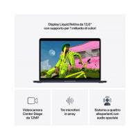 MacBook Air 13"Apple M5 chip con 10-core CPU e 10-core GPU, 16GB, 1TB SSD - Mezzanotte