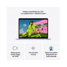 MacBook Air 13"Apple M5 chip con 10-core CPU e 10-core GPU, 24GB, 1TB SSD - Celeste