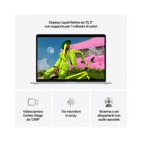 MacBook Air 15"Apple M5 chip con 10-core CPU e 10-core GPU, 16GB, 1TB SSD - Argento