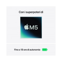 MacBook Air 15"Apple M5 chip con 10-core CPU e 10-core GPU, 16GB, 1TB SSD - Celeste