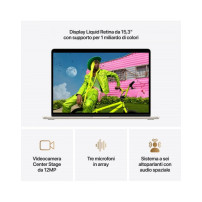 MacBook Air 15"Apple M5 chip con 10-core CPU e 10-core GPU, 16GB, 1TB SSD - Galassia