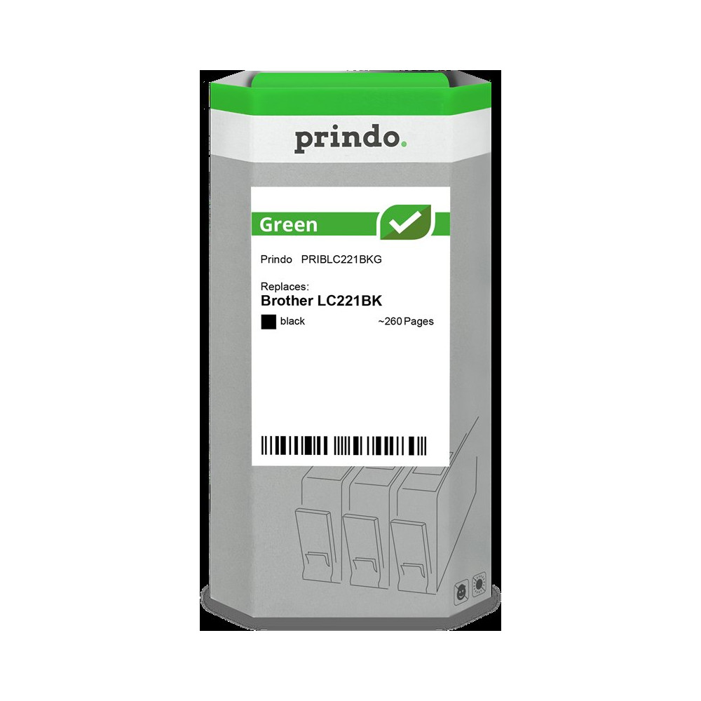 compatibile con Brother LC221BK nero  Prindo Green nero Cartuccia d'inchiostro