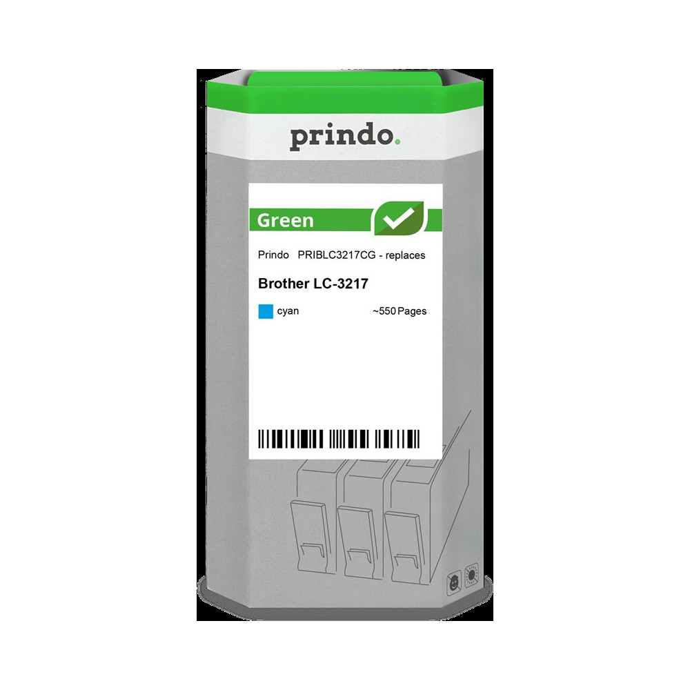 compatibile con Brother LC3217C ciano  Prindo Green ciano Cartuccia d'inchiostro