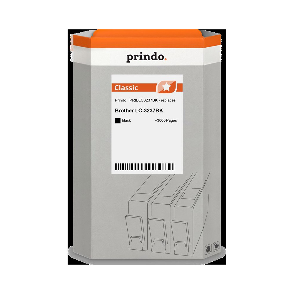 compatibile con Brother LC3237BK nero  Prindo Classic nero Cartuccia d'inchiostro