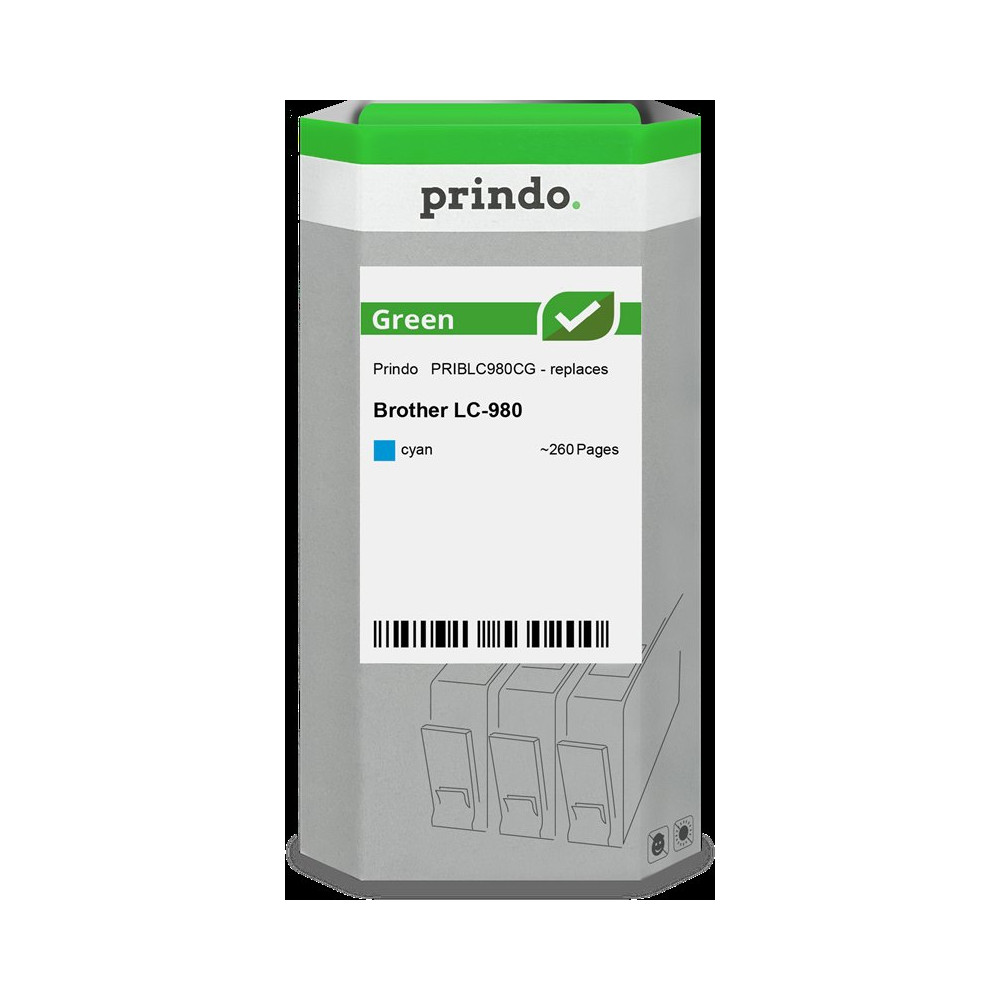 compatibile con Brother LC980C ciano  Prindo Green ciano Cartuccia d'inchiostro