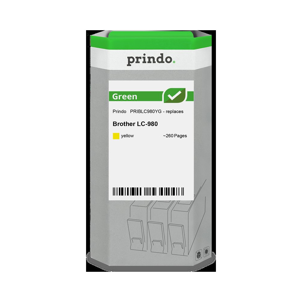 compatibile con Brother LC980Y giallo  Prindo Green giallo Cartuccia d'inchiostro