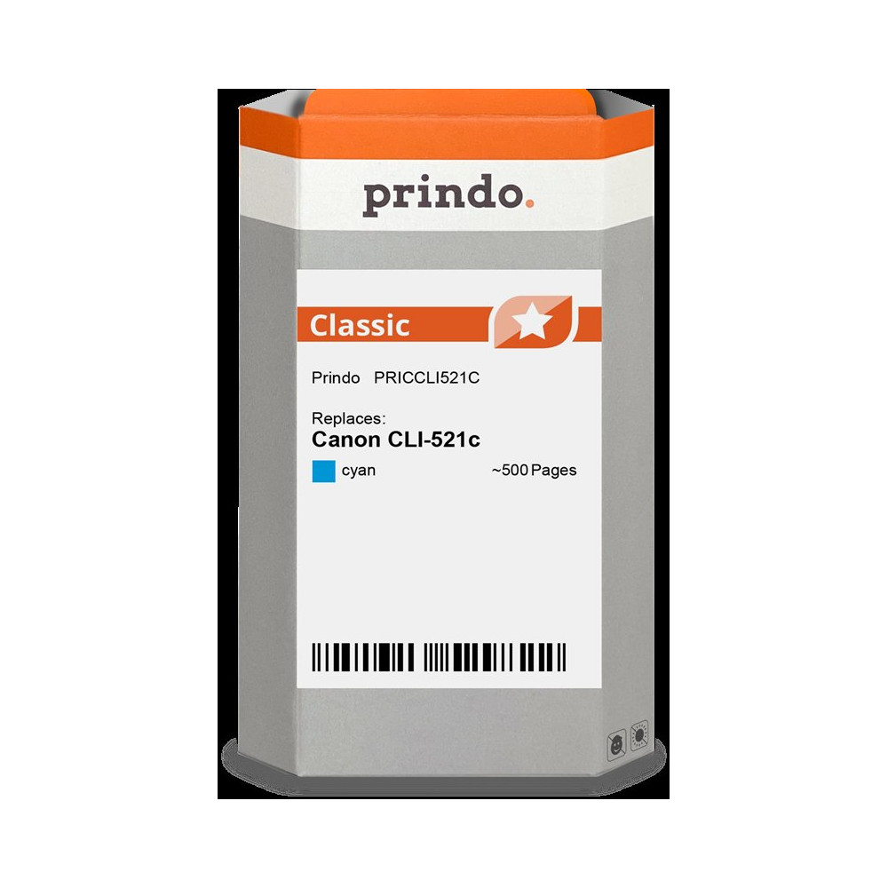 compatibile con Canon CLI-521c ciano (2934B001)  Prindo Classic ciano Cartuccia d'inchiostro