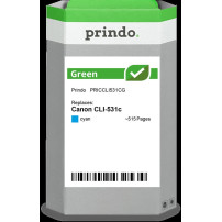 compatibile con Canon CLI-531c ciano (6119C001)  Prindo Green ciano Cartuccia d'inchiostro