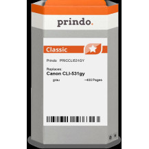 compatibile con Canon CLI-531gy Grigio (6122C001)  Prindo Classic Grigio Cartuccia d'inchiostro