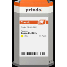 compatibile con Canon CLI-531y giallo (6121C001)  Prindo Classic giallo Cartuccia d'inchiostro