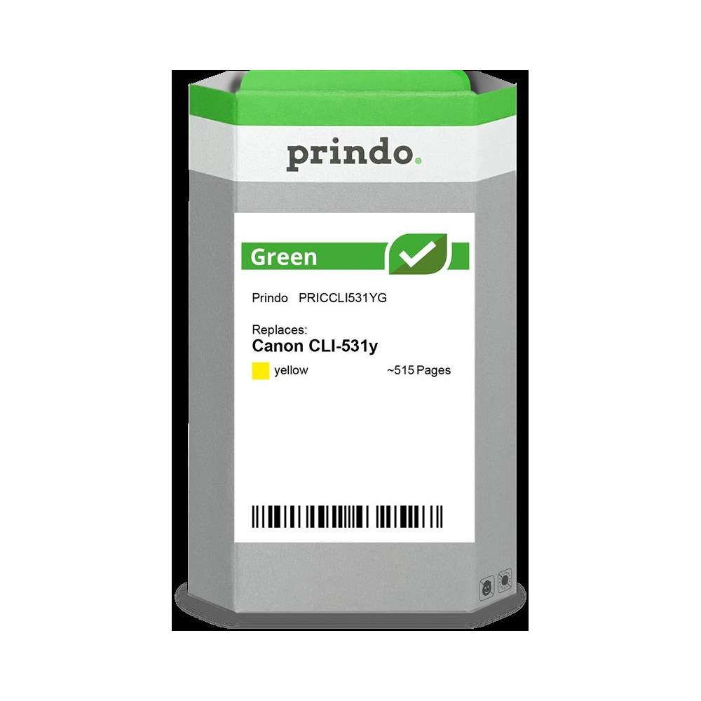 compatibile con Canon CLI-531y giallo (6121C001)  Prindo Green giallo Cartuccia d'inchiostro