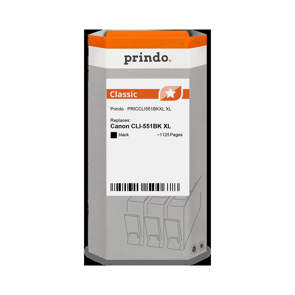 compatibile con Canon CLI-551BK XL nero (6443B001)  Prindo Classic XL nero Cartuccia d'inchiostro