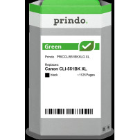 compatibile con Canon CLI-551BK XL nero (6443B001)  Prindo Green XL nero Cartuccia d'inchiostro