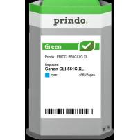 compatibile con Canon CLI-551C XL ciano (6444B001)  Prindo Green XL ciano Cartuccia d'inchiostro