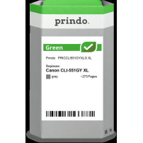 compatibile con Canon CLI-551GY XL Grigio (6447B001)  Prindo Green XL Grigio Cartuccia d'inchiostro
