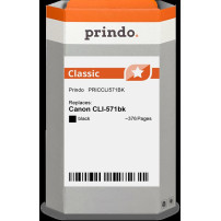 compatibile con Canon CLI-571bk nero (0385C001)  Prindo Classic nero Cartuccia d'inchiostro