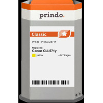 compatibile con Canon CLI-571y giallo (0388C001)  Prindo Classic giallo Cartuccia d'inchiostro
