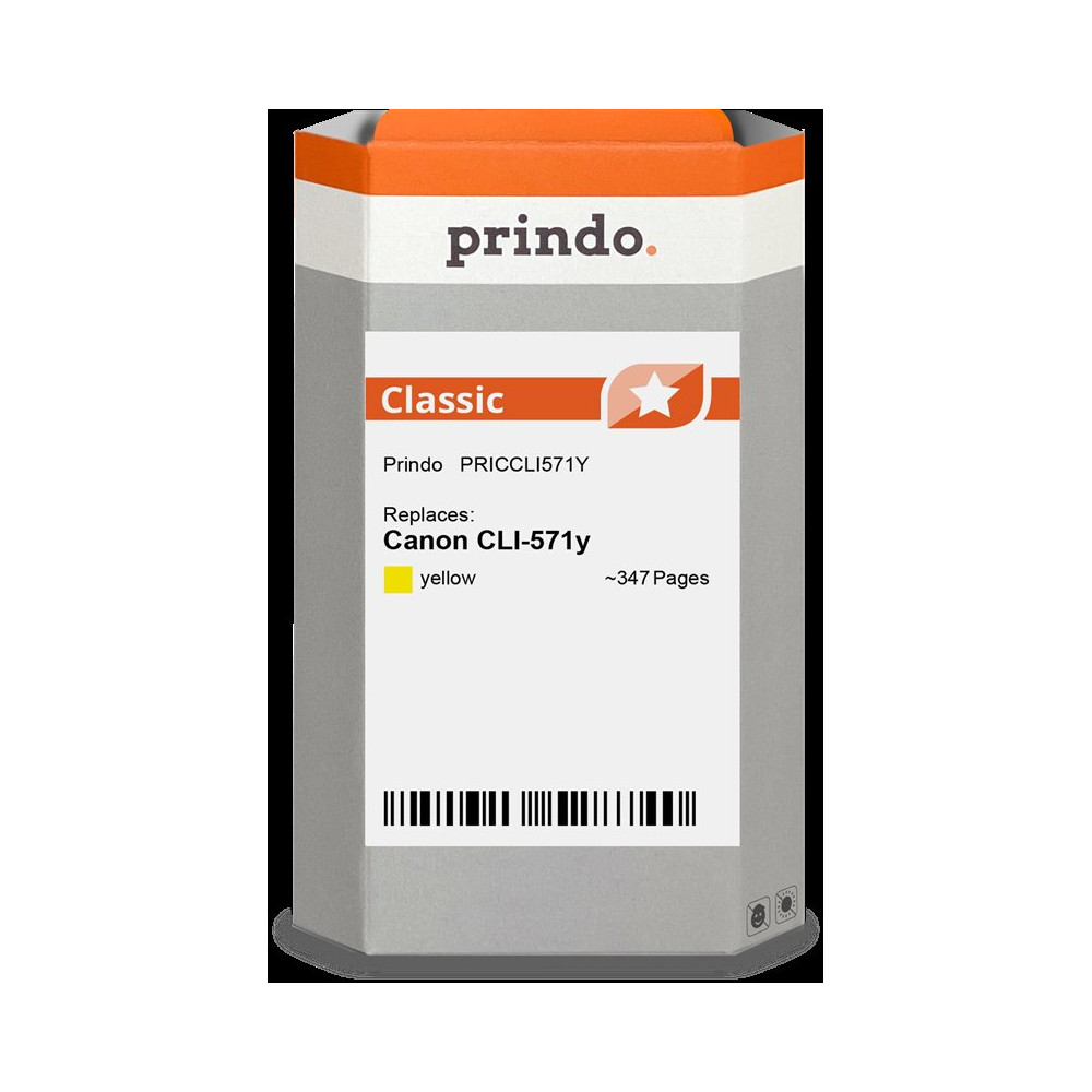 compatibile con Canon CLI-571y giallo (0388C001)  Prindo Classic giallo Cartuccia d'inchiostro