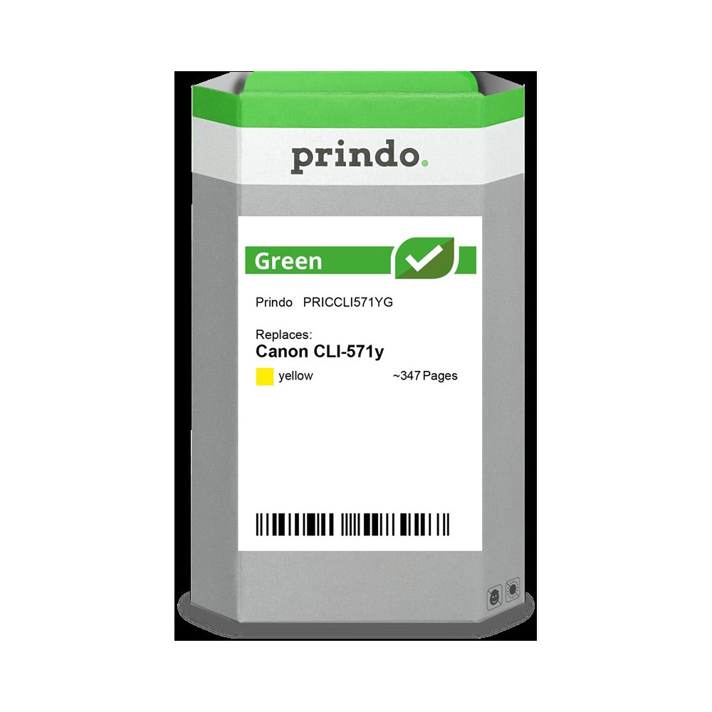 compatibile con Canon CLI-571y giallo (0388C001)  Prindo Green giallo Cartuccia d'inchiostro