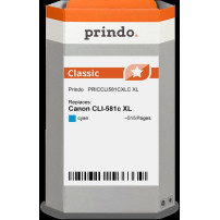 compatibile con Canon CLI-581c XL ciano (2049C001)  Prindo Classic XL ciano Cartuccia d'inchiostro