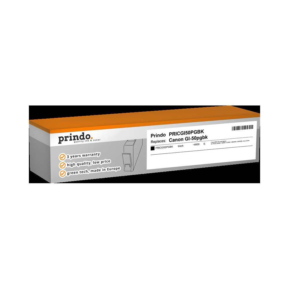 compatibile con Canon GI-50pgbk nero (3386C001)  Prindo Classic nero Cartuccia d'inchiostro