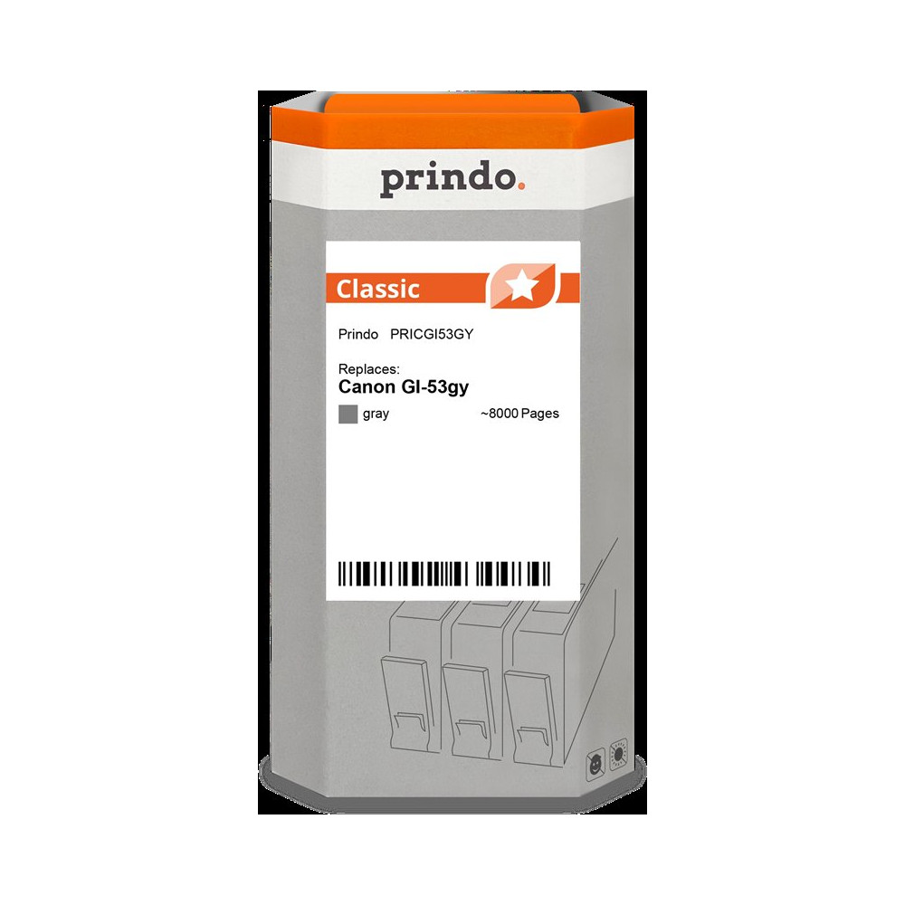 compatibile con Canon GI-53gy Grigio (4708C001)  Prindo Classic Grigio Cartuccia d'inchiostro