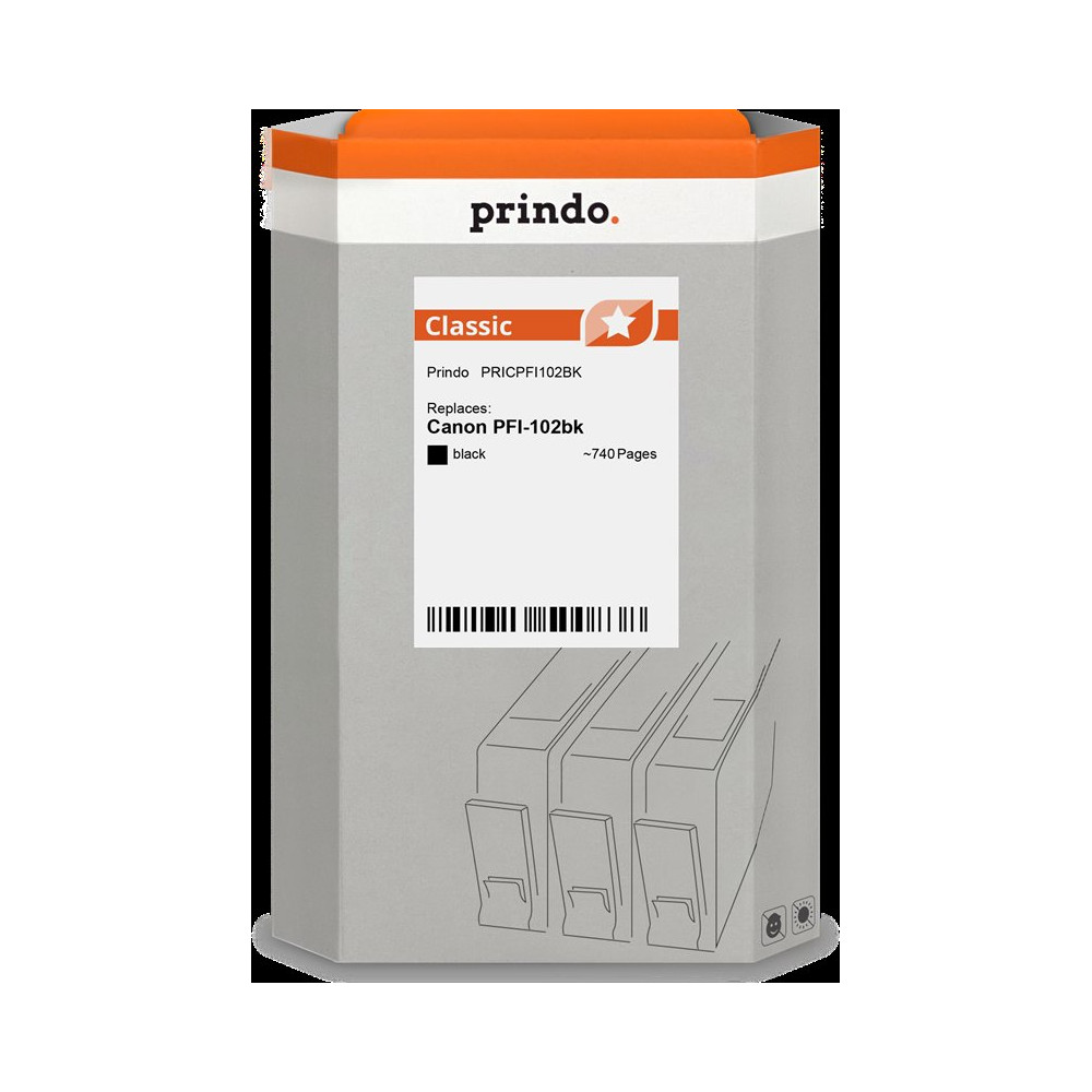 compatibile con Canon PFI-102bk nero (0895B001)  Prindo Classic nero Cartuccia d'inchiostro