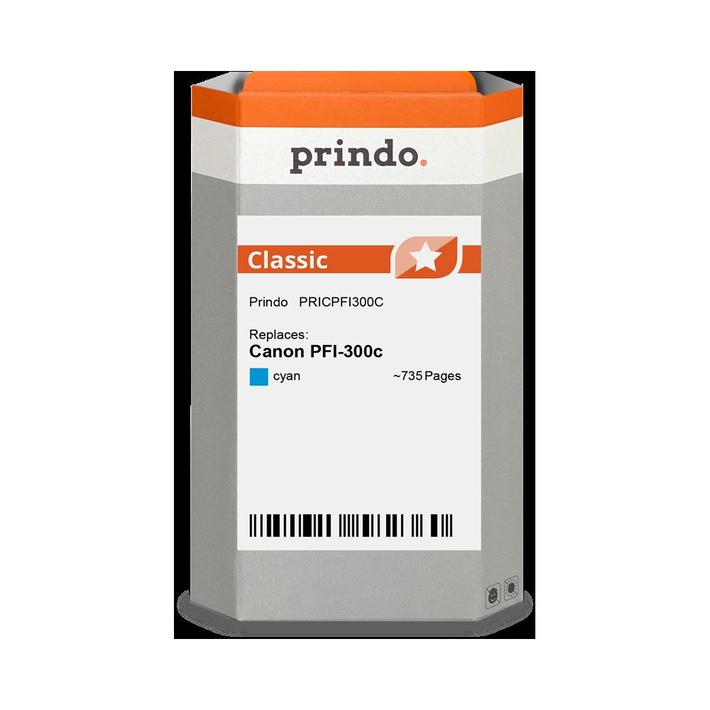 compatibile con Canon PFI-300c ciano (4194C001)  Prindo Classic ciano Cartuccia d'inchiostro