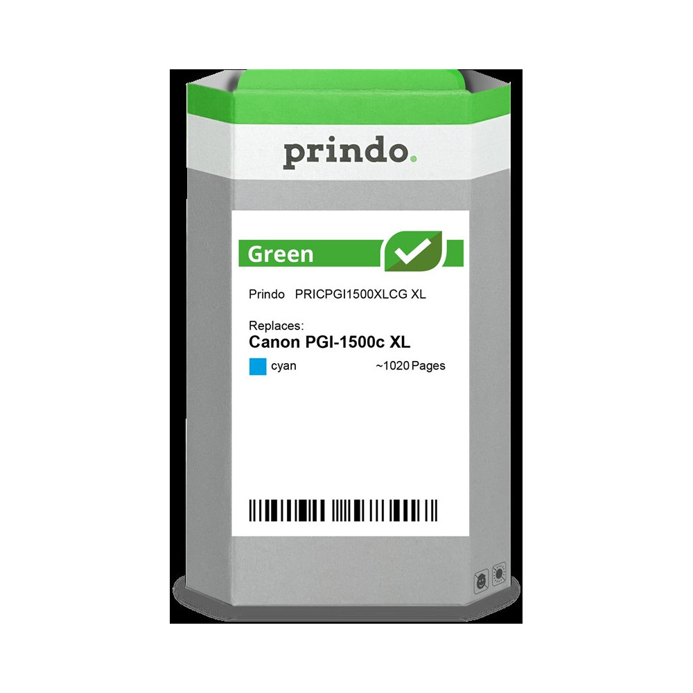 compatibile con Canon PGI-1500c XL ciano (9193B001)  Prindo Green XL ciano Cartuccia d'inchiostro