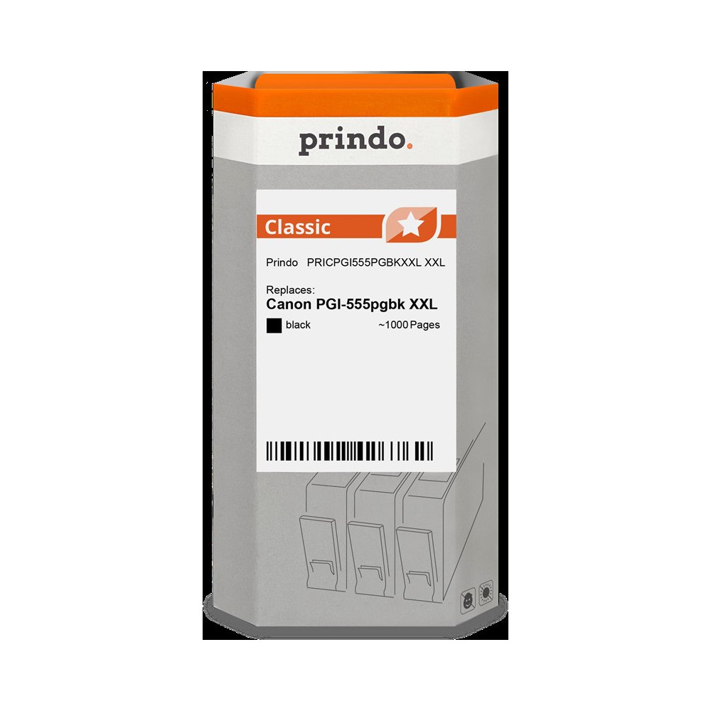 compatibile con Canon PGI-555pgbk XXL nero (8049B001)  Prindo Classic XXL nero Cartuccia d'inchiostro
