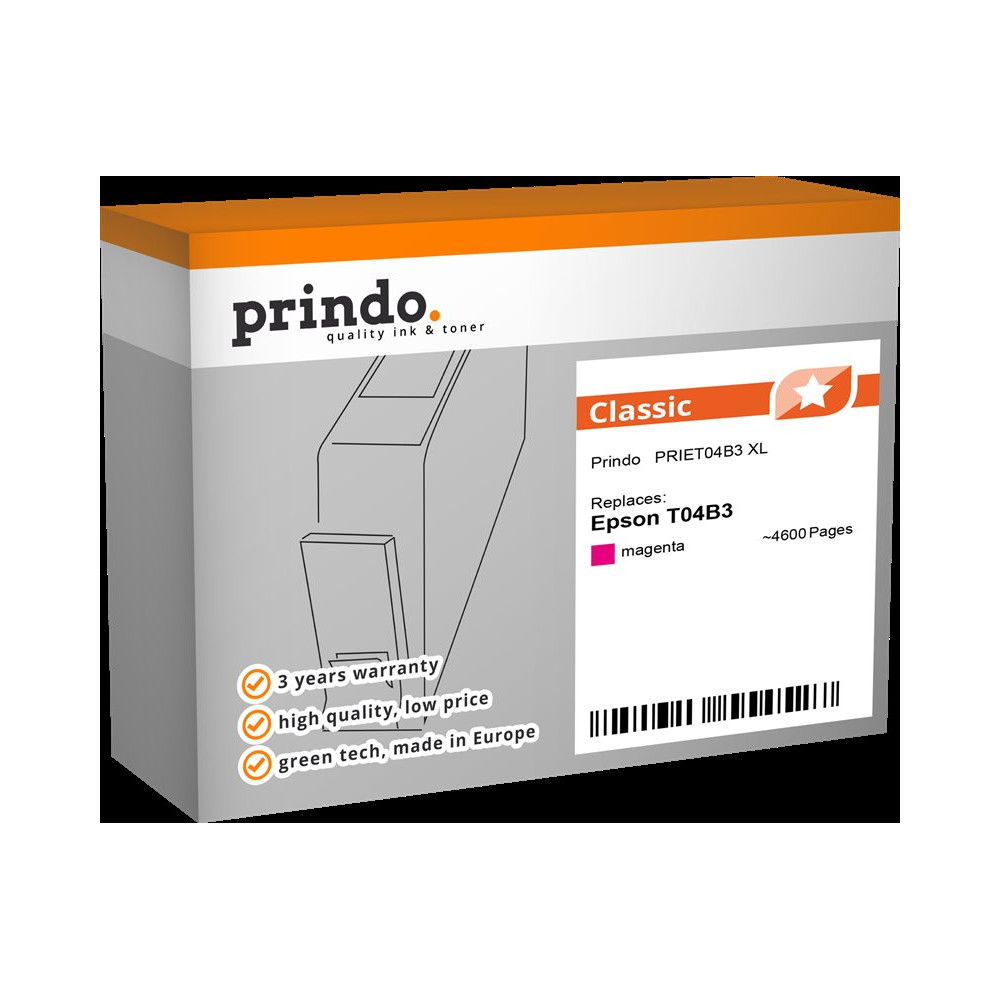 compatibile con Epson T04B3 magenta  Prindo Classic XL magenta Cartuccia d'inchiostro