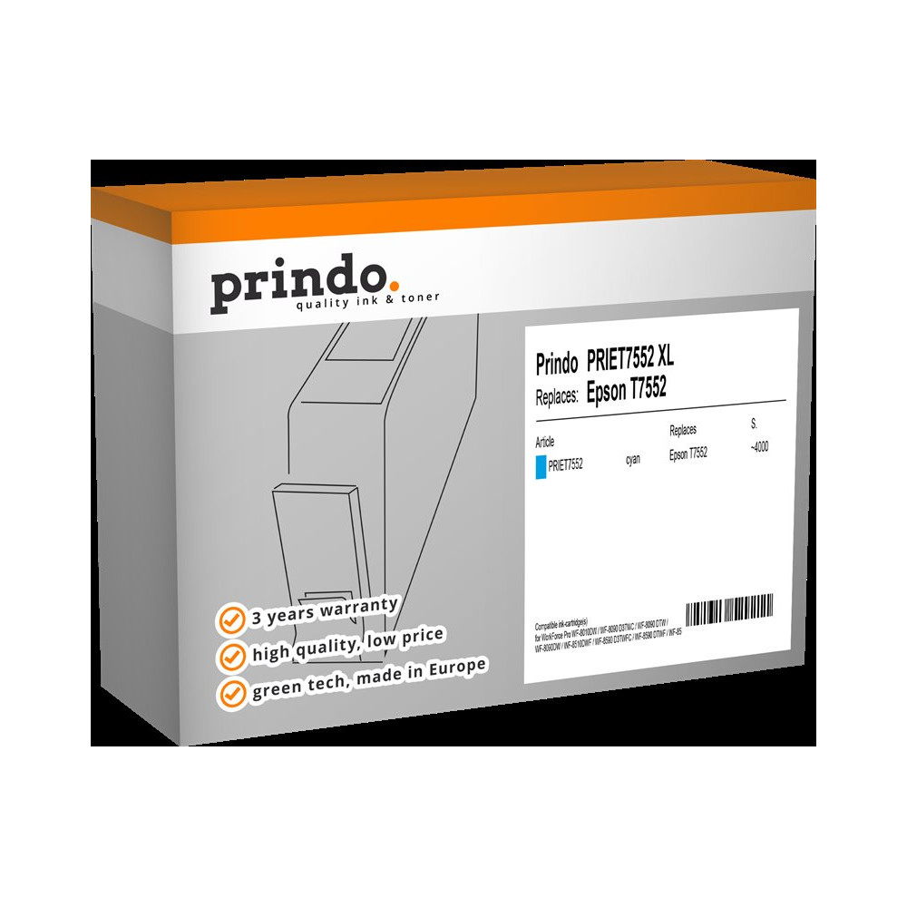 compatibile con Epson T7552 XL ciano  Prindo Classic XL ciano Cartuccia d'inchiostro