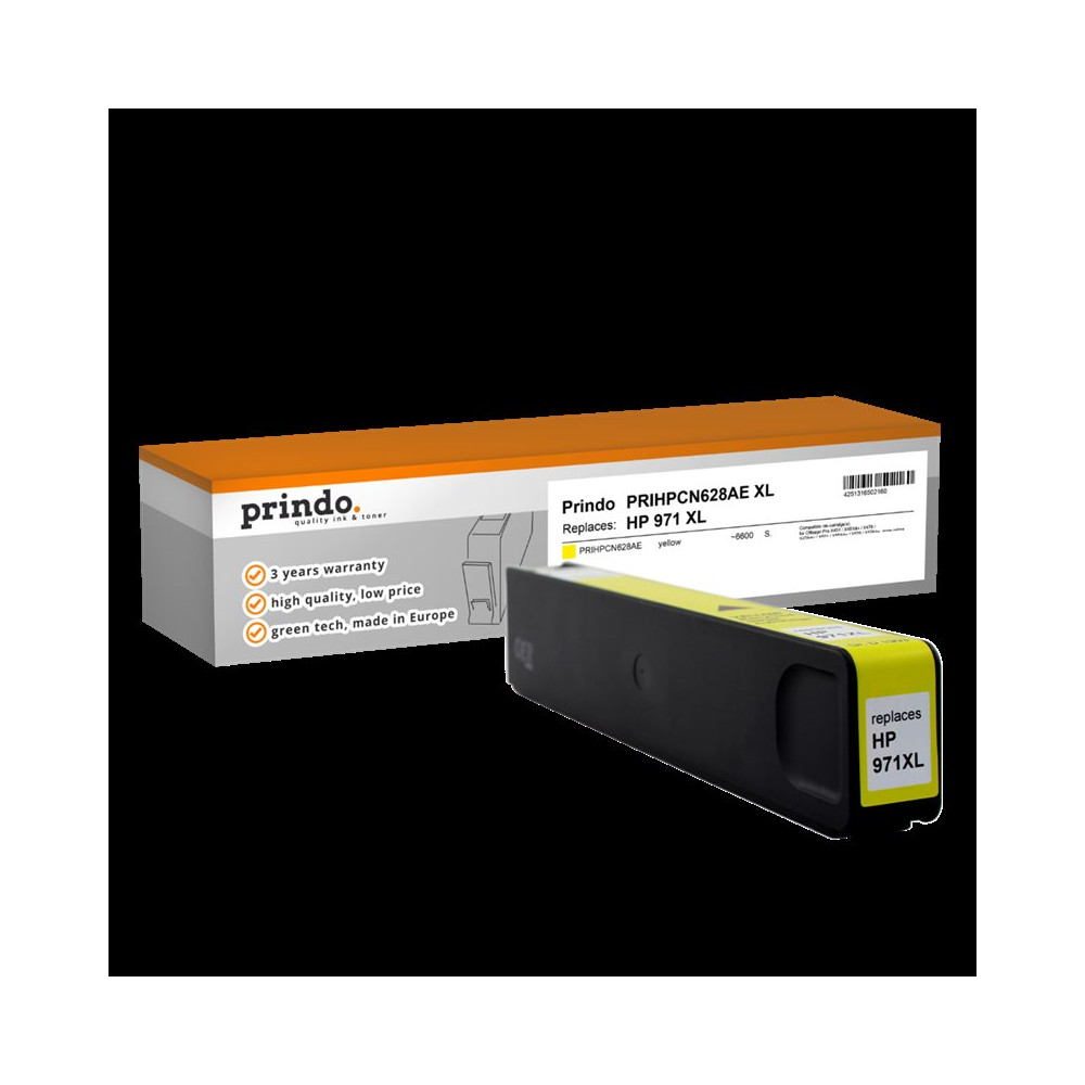 compatibile con HP 971 XL giallo  Prindo Classic XL giallo Cartuccia d'inchiostro