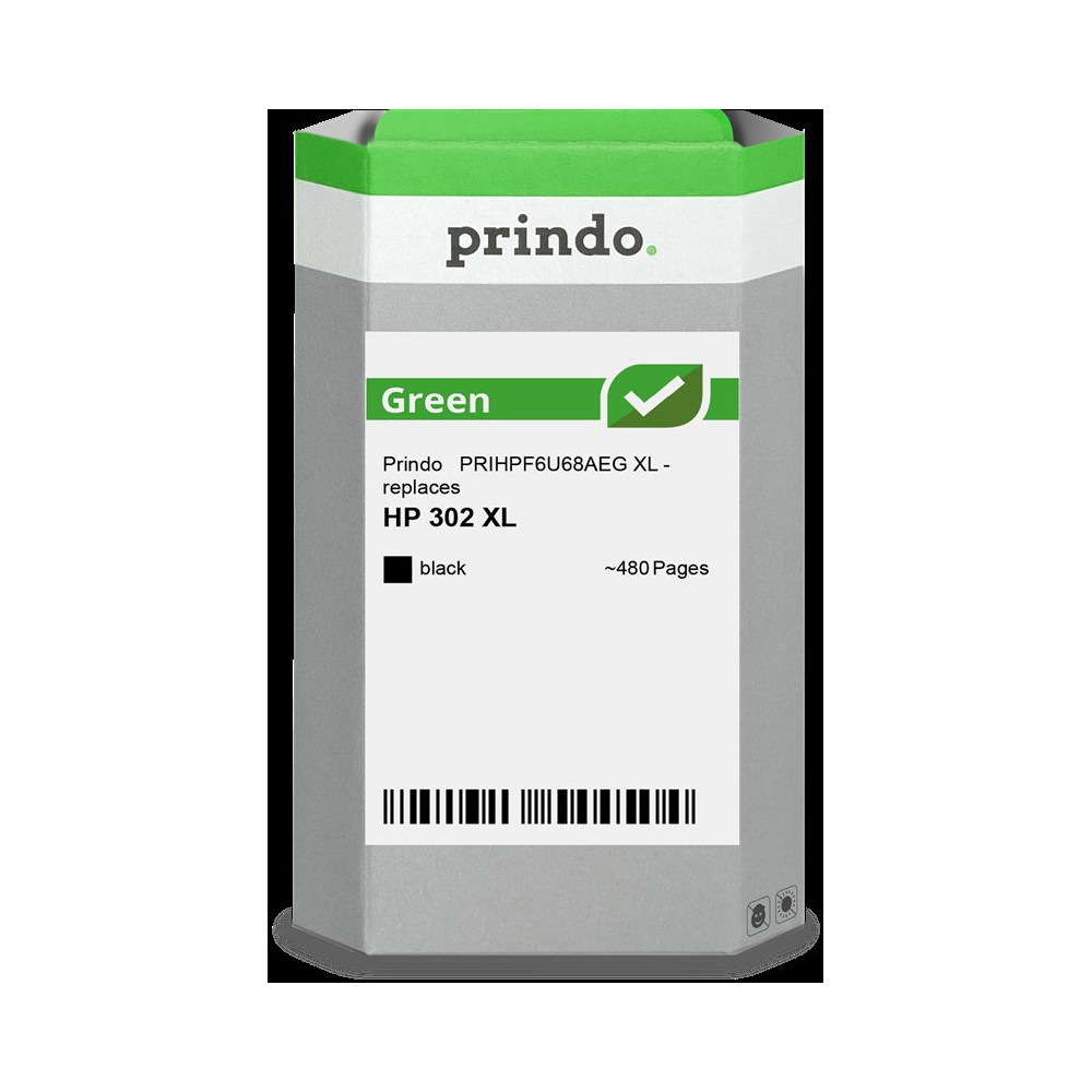compatibile con HP 302 XL nero  Prindo Green XL nero Cartuccia d'inchiostro
